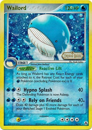 Wailord (14/92) (Stamped) [EX: Legend Maker] | Galactic Gamez