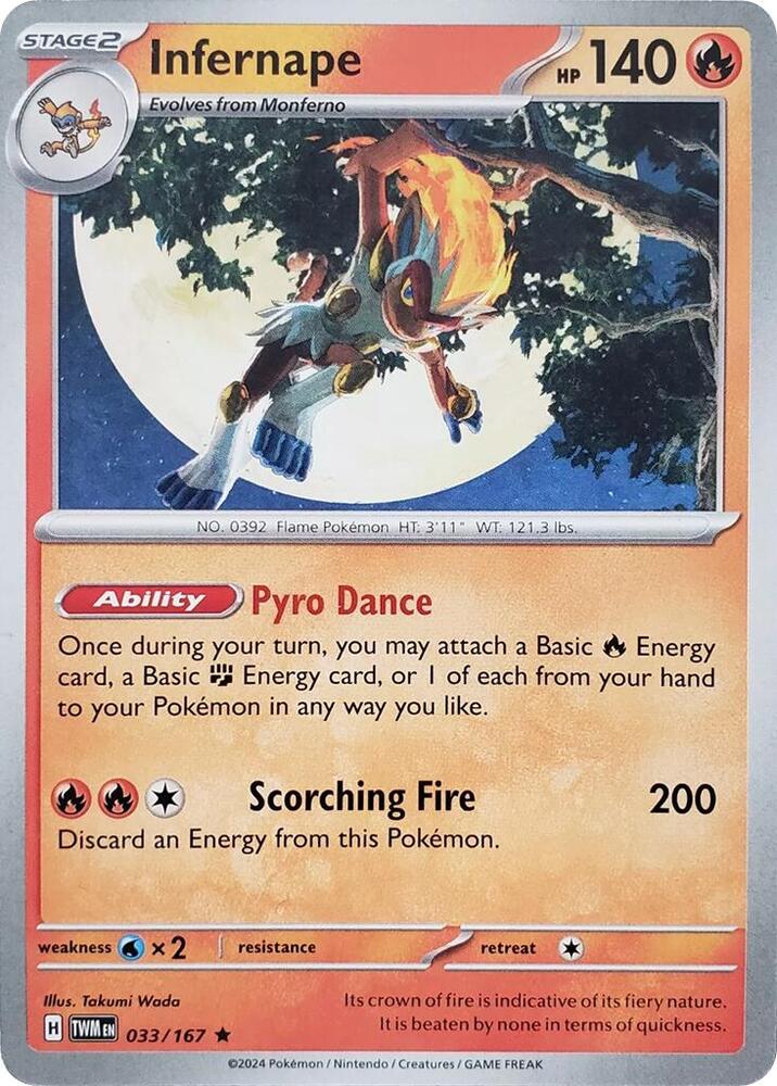 Infernape (033/167) (Theme Deck Exclusive) [Scarlet & Violet: Twilight Masquerade] | Galactic Gamez