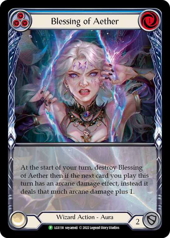 Blessing of Aether (Blue) [LGS118] (Promo)  Rainbow Foil | Galactic Gamez