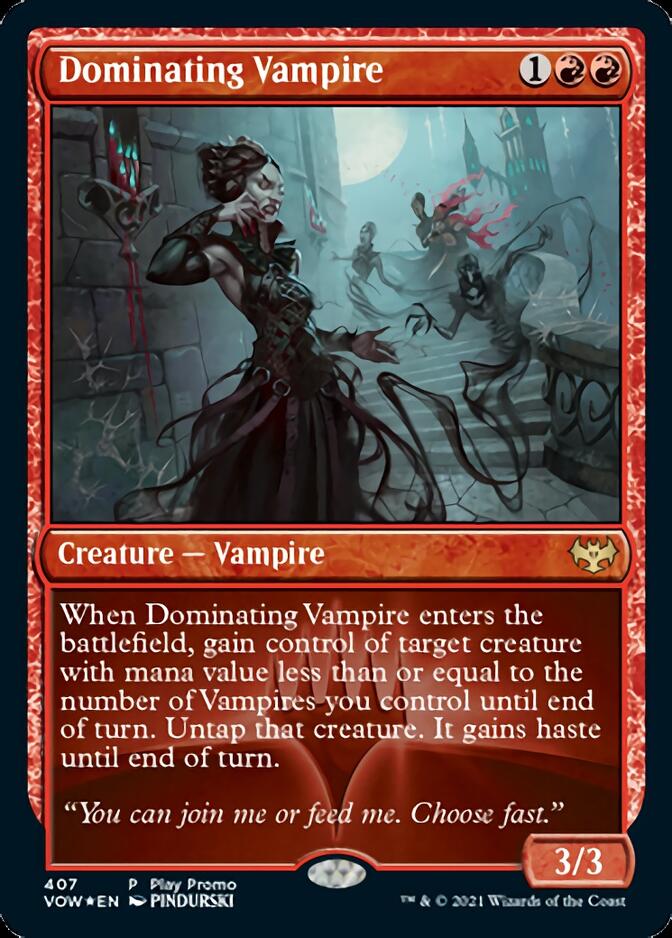 Dominating Vampire (Play Promo) [Innistrad: Crimson Vow Promos] | Galactic Gamez