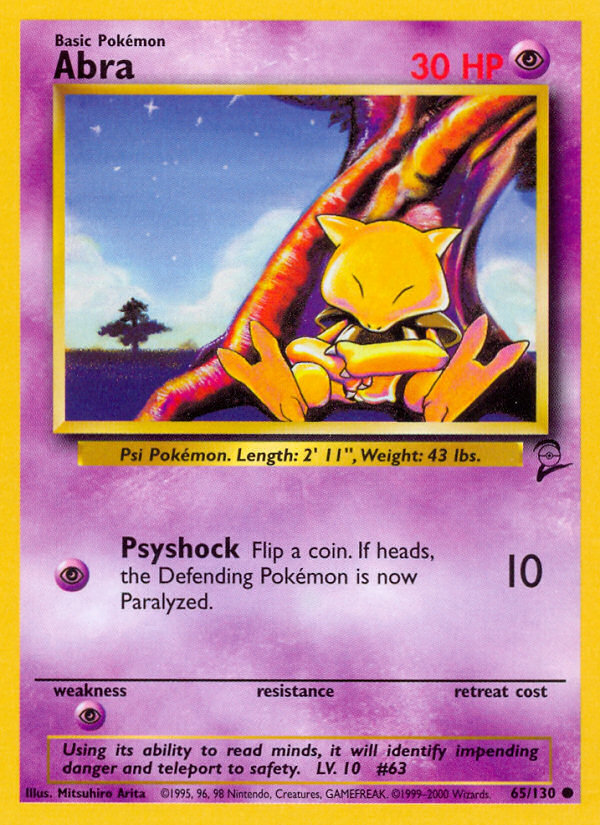 Abra (65/130) [Base Set 2] | Galactic Gamez