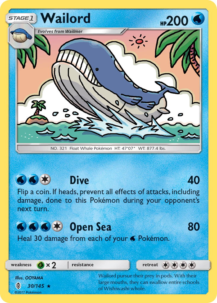 Wailord (30/145) [Sun & Moon: Guardians Rising] | Galactic Gamez