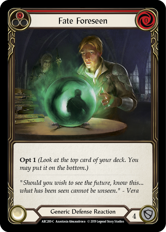 Fate Foreseen (Red) [ARC200-C] (Arcane Rising)  1st Edition Normal | Galactic Gamez
