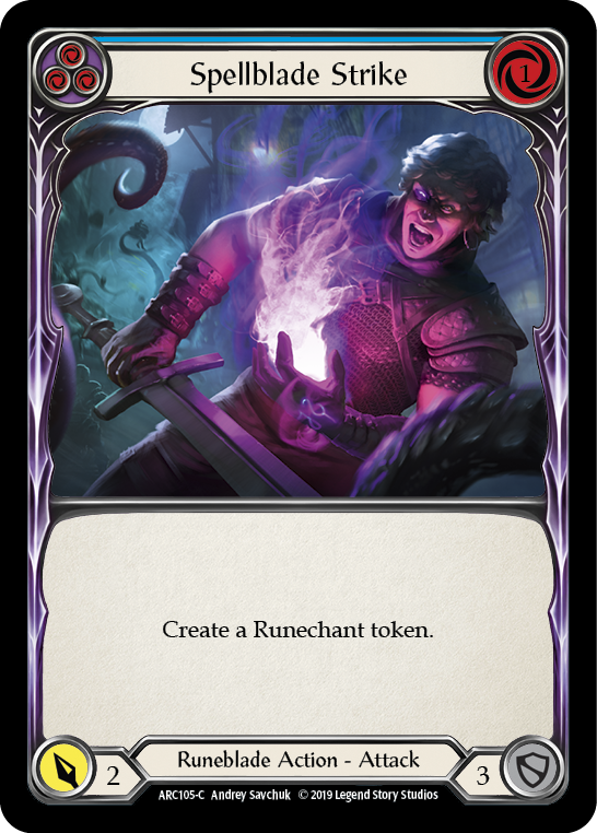 Spellblade Strike (Blue) [ARC105-C] (Arcane Rising)  1st Edition Rainbow Foil | Galactic Gamez