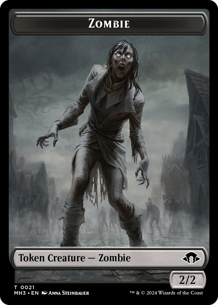 Zombie (Ripple Foil) // Insect (0027) Double-Sided Token [Modern Horizons 3 Tokens] | Galactic Gamez