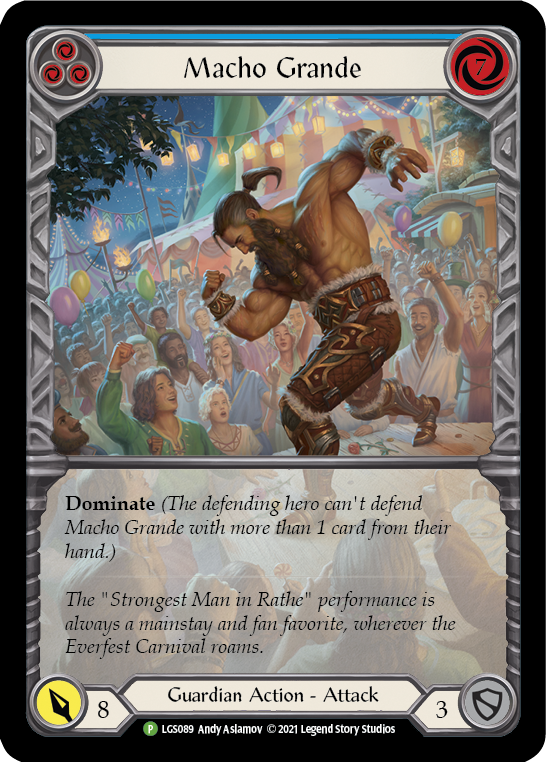 Macho Grande (Blue) [LGS089] (Promo)  Rainbow Foil | Galactic Gamez