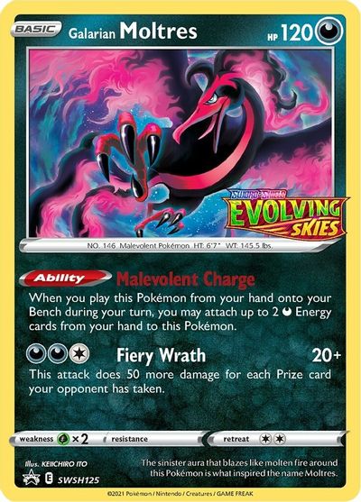 Galarian Moltres (SWSH125) (Prerelease Promo) [Sword & Shield: Black Star Promos] | Galactic Gamez