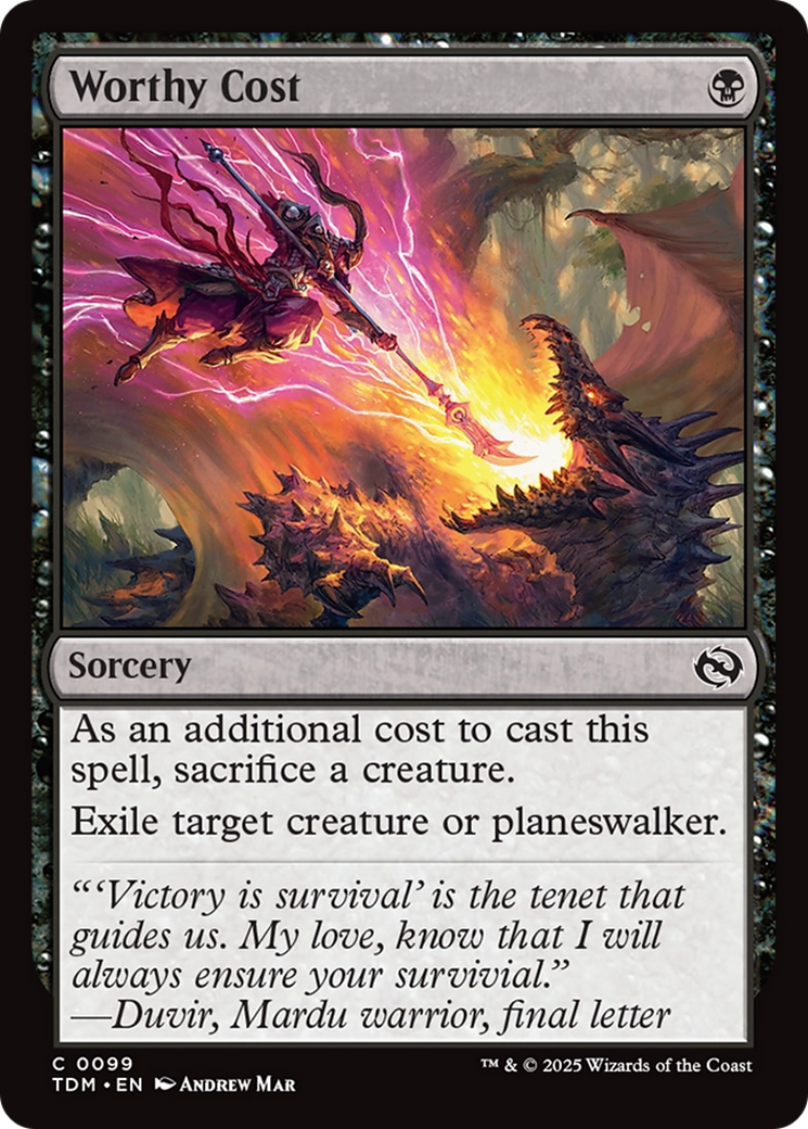 Worthy Cost [Tarkir: Dragonstorm] | Galactic Gamez