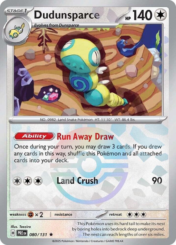 Dudunsparce (080/131) (Poke Ball Pattern) [Scarlet & Violet: Prismatic Evolutions] | Galactic Gamez