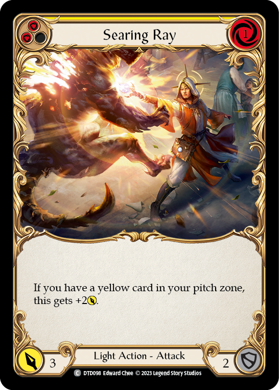 Searing Ray (Yellow) [DTD098] (Dusk Till Dawn)  Rainbow Foil | Galactic Gamez