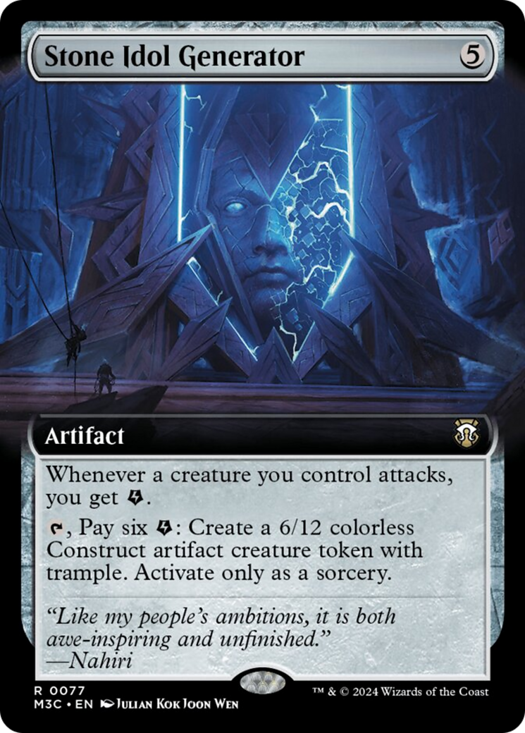 Stone Idol Generator (Extended Art) (Ripple Foil) [Modern Horizons 3 Commander] | Galactic Gamez
