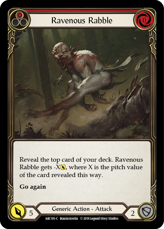 Ravenous Rabble (Red) [ARC191-C] (Arcane Rising)  1st Edition Rainbow Foil | Galactic Gamez