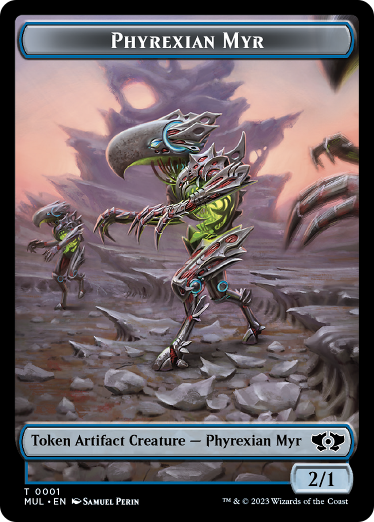 Phyrexian Myr // Teferi's Talent Emblem Double-Sided Token [March of the Machine Tokens] | Galactic Gamez