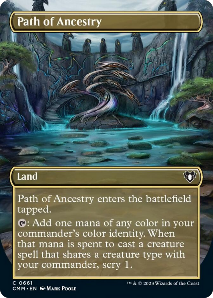 Path of Ancestry (Borderless Alternate Art) [Commander Masters] | Galactic Gamez