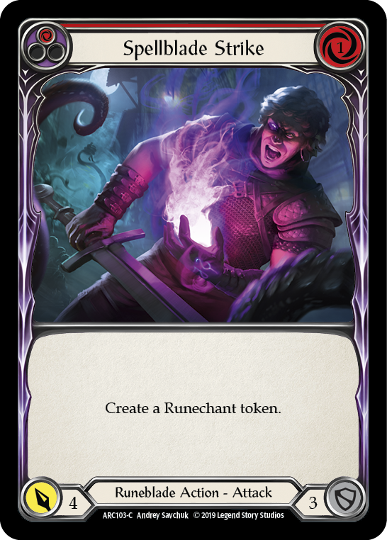 Spellblade Strike (Red) [ARC103-C] (Arcane Rising)  1st Edition Rainbow Foil | Galactic Gamez