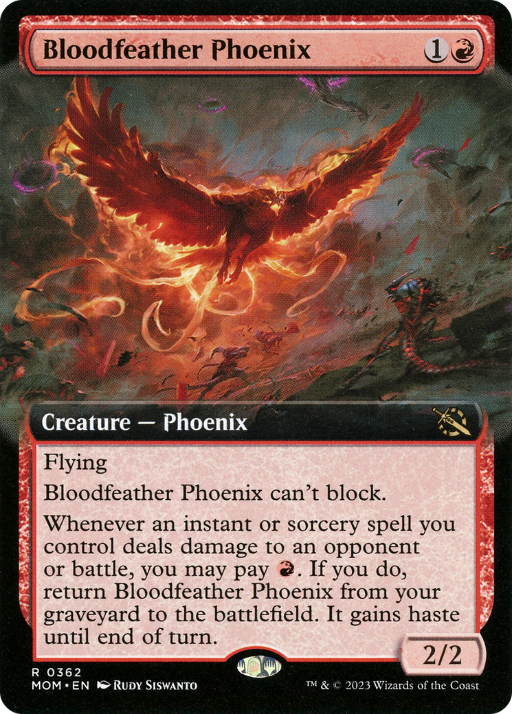 Bloodfeather Phoenix (Extended Art) [March of the Machine] | Galactic Gamez