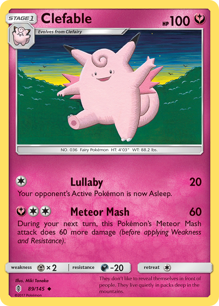 Clefable (89/145) [Sun & Moon: Guardians Rising] | Galactic Gamez