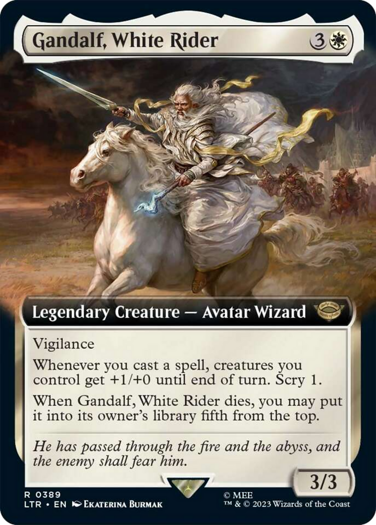 Gandalf, White Rider (Extended Art) [The Lord of the Rings: Tales of Middle-Earth] | Galactic Gamez