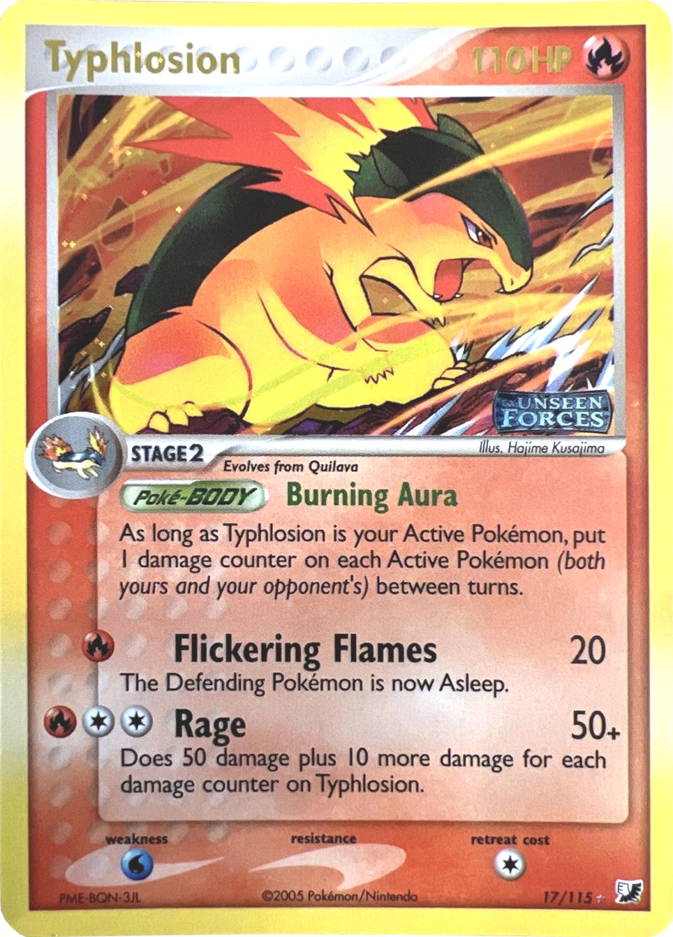 Typhlosion (17/115) (Stamped) [EX: Unseen Forces] | Galactic Gamez