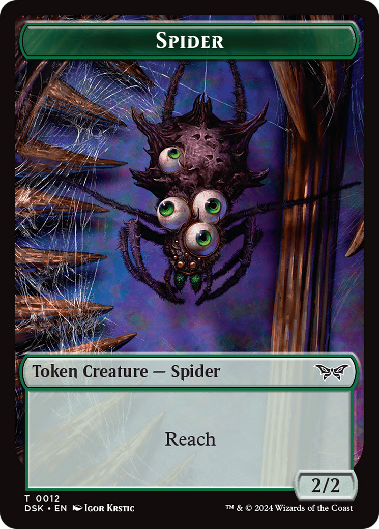 Insect (0013) // Spider Double-Sided Token [Duskmourn: House of Horror Tokens] | Galactic Gamez