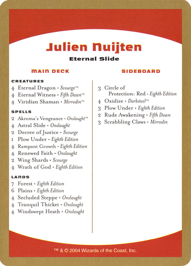 Julien Nuijten Decklist [World Championship Decks 2004] | Galactic Gamez