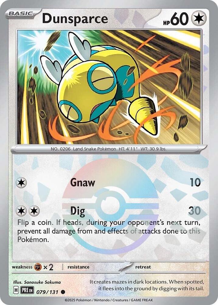 Dunsparce (079/131) (Poke Ball Pattern) [Scarlet & Violet: Prismatic Evolutions] | Galactic Gamez