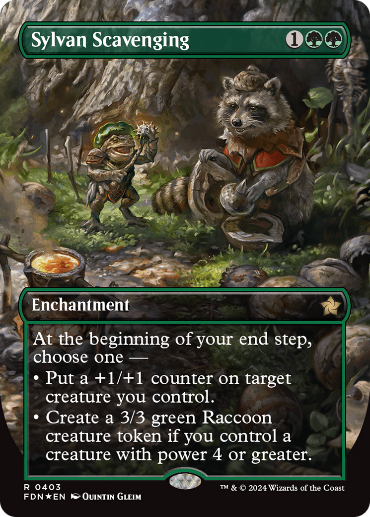 Sylvan Scavenging (Borderless) (Mana Foil) [Foundations] | Galactic Gamez