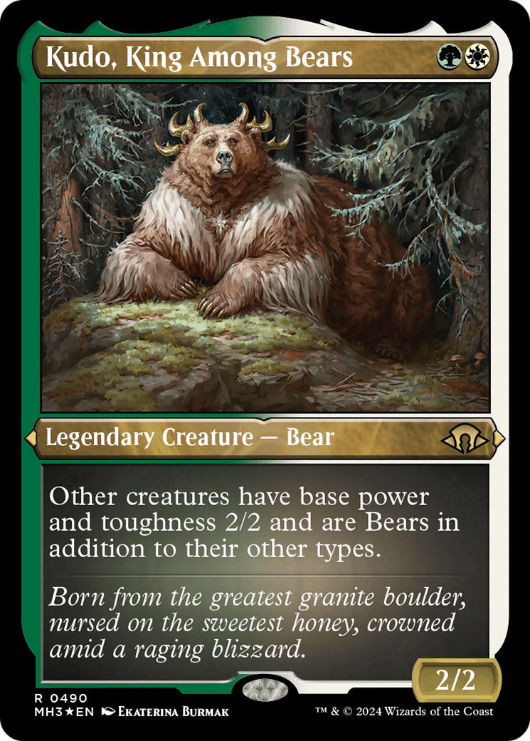 Kudo, King Among Bears (Foil Etched) [Modern Horizons 3] | Galactic Gamez