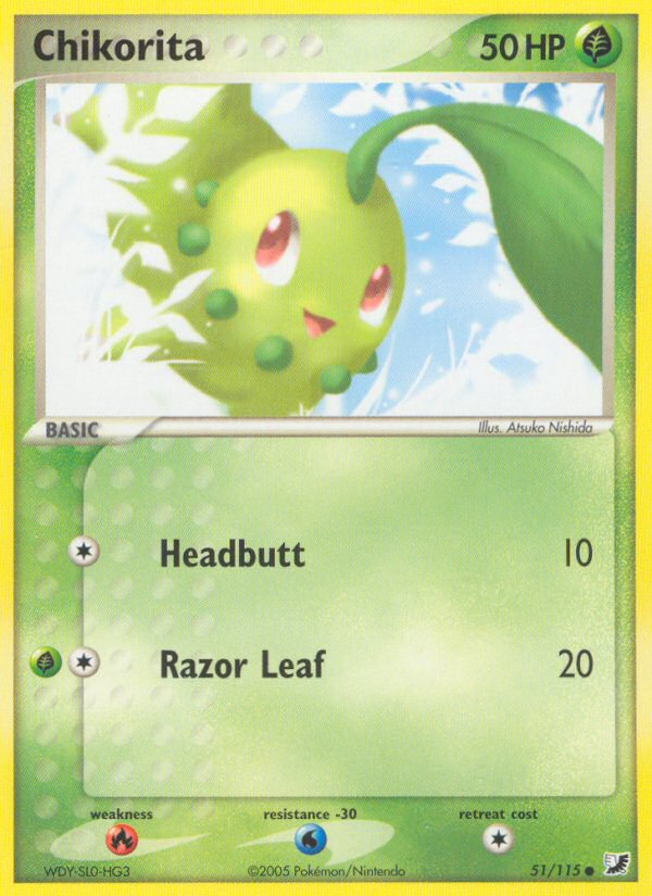 Chikorita (51/115) [EX: Unseen Forces] | Galactic Gamez