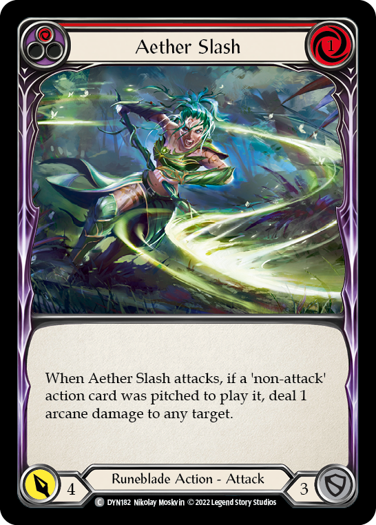 Aether Slash (Red) [DYN182] (Dynasty)  Rainbow Foil | Galactic Gamez