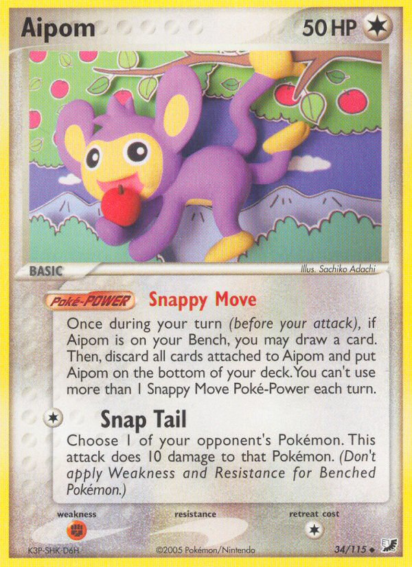 Aipom (34/115) [EX: Unseen Forces] | Galactic Gamez