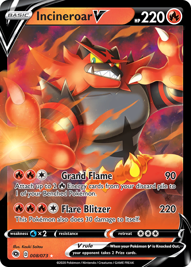 Incineroar V (008/073) [Sword & Shield: Champion's Path] | Galactic Gamez