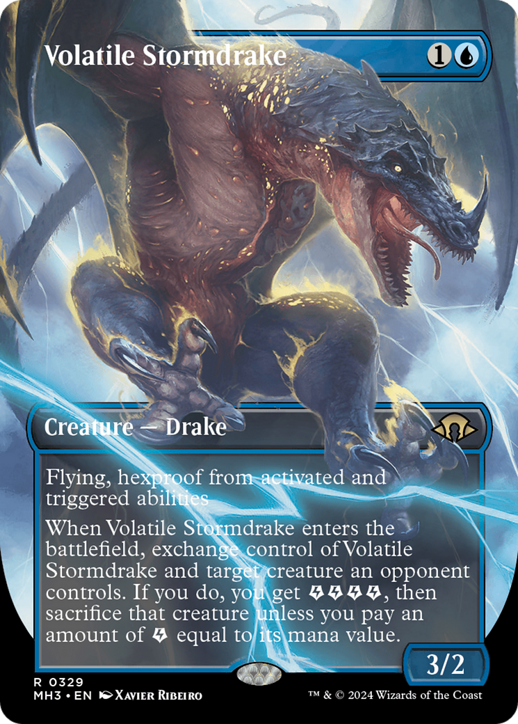 Volatile Stormdrake (Borderless) [Modern Horizons 3] | Galactic Gamez