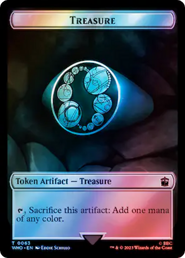 Alien Angel // Treasure (0063) Double-Sided Token (Surge Foil) [Doctor Who Tokens] | Galactic Gamez