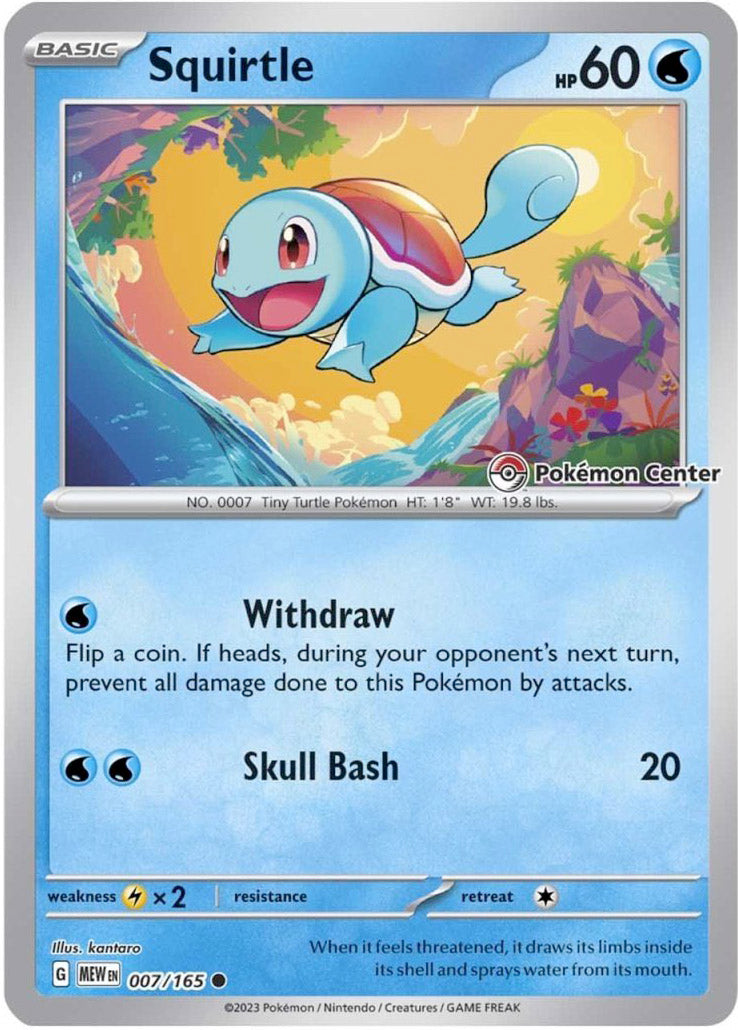 Squirtle (007/165) (Pokemon Center Exclusive) [Scarlet & Violet: Black Star Promos] | Galactic Gamez