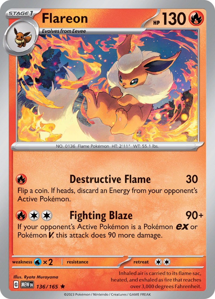 Flareon (136/165) [Scarlet & Violet 151] | Galactic Gamez