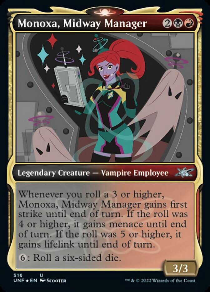 Monoxa, Midway Manager (Showcase) (Galaxy Foil) [Unfinity] | Galactic Gamez