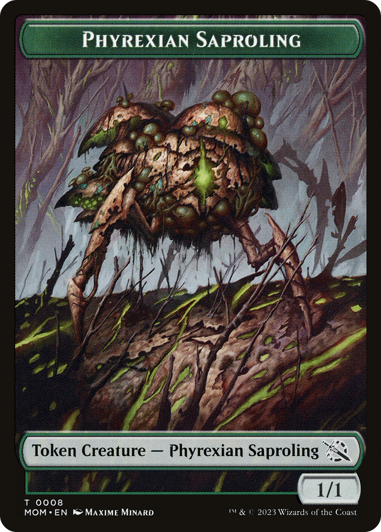 Treasure (20) // Phyrexian Saproling Double-Sided Token [March of the Machine Tokens] | Galactic Gamez