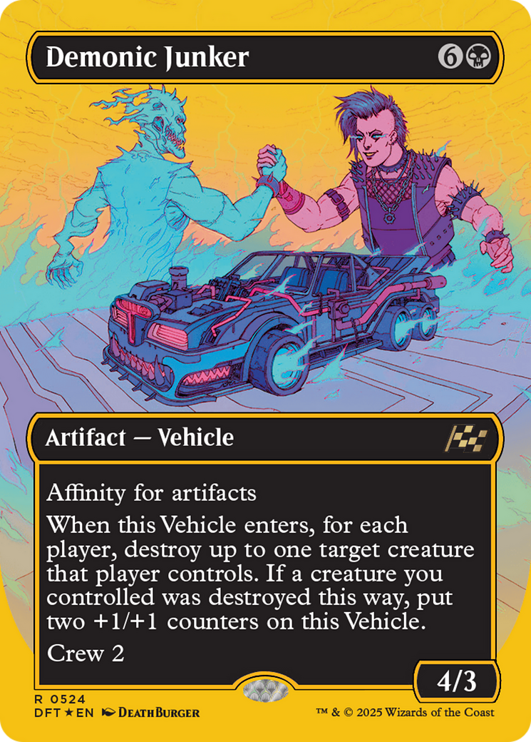 Demonic Junker (Borderless) (First-Place Foil) [Aetherdrift] | Galactic Gamez