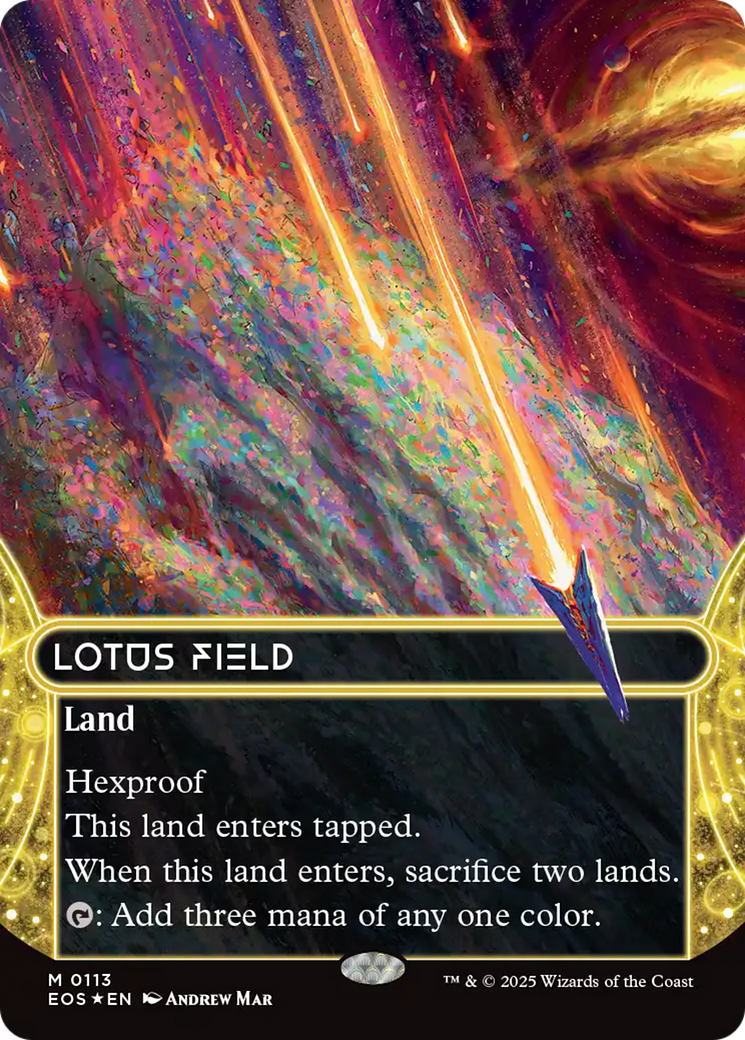 Lotus Field (0113) (Borderless) (Galaxy Foil) [Edge of Eternities: Stellar Sights] | Galactic Gamez