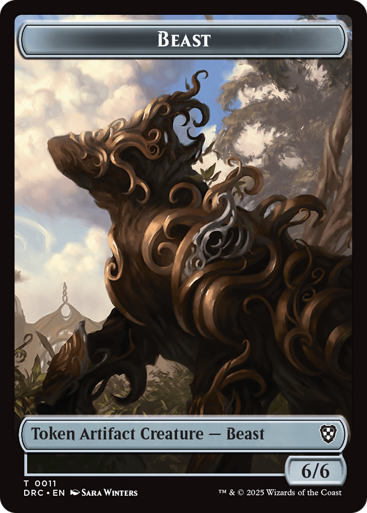 Construct // Beast (0011) Double-Sided Token [Aetherdrift Tokens] | Galactic Gamez