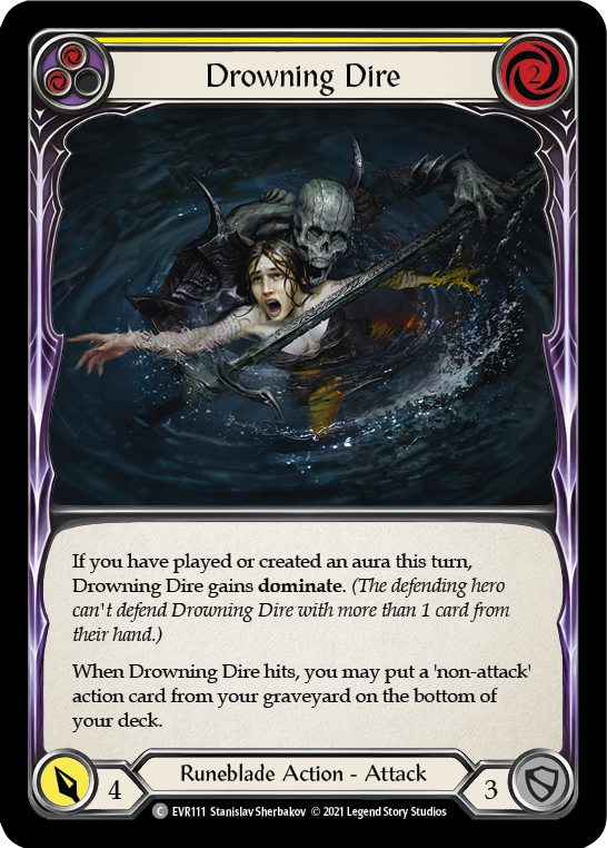 Drowning Dire (Yellow) [EVR111] (Everfest)  1st Edition Rainbow Foil | Galactic Gamez