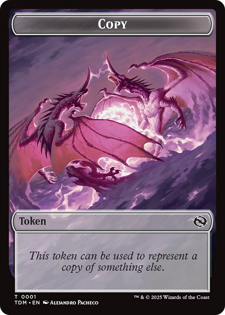 Copy // Dragon (0014) Double-Sided Token [Tarkir: Dragonstorm Commander Tokens] | Galactic Gamez