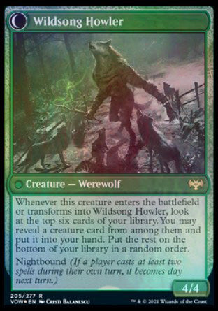 Howlpack Piper // Wildsong Howler [Innistrad: Crimson Vow Prerelease Promos] | Galactic Gamez