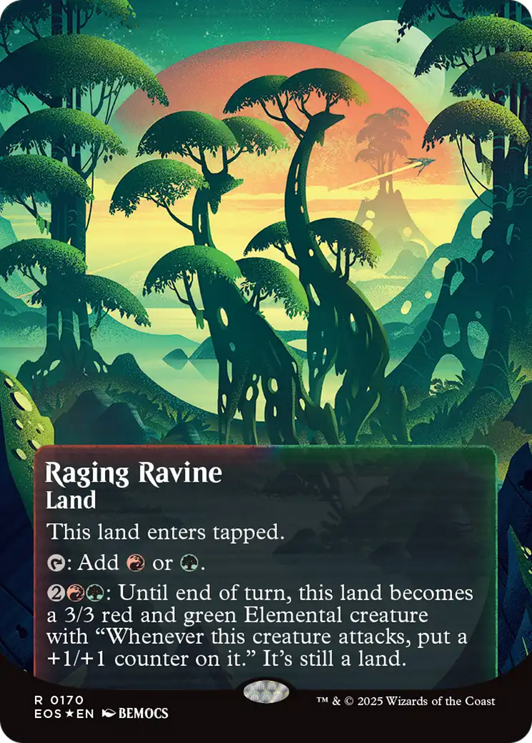Raging Ravine (0170) (Borderless) (Galaxy Foil) [Edge of Eternities: Stellar Sights] | Galactic Gamez