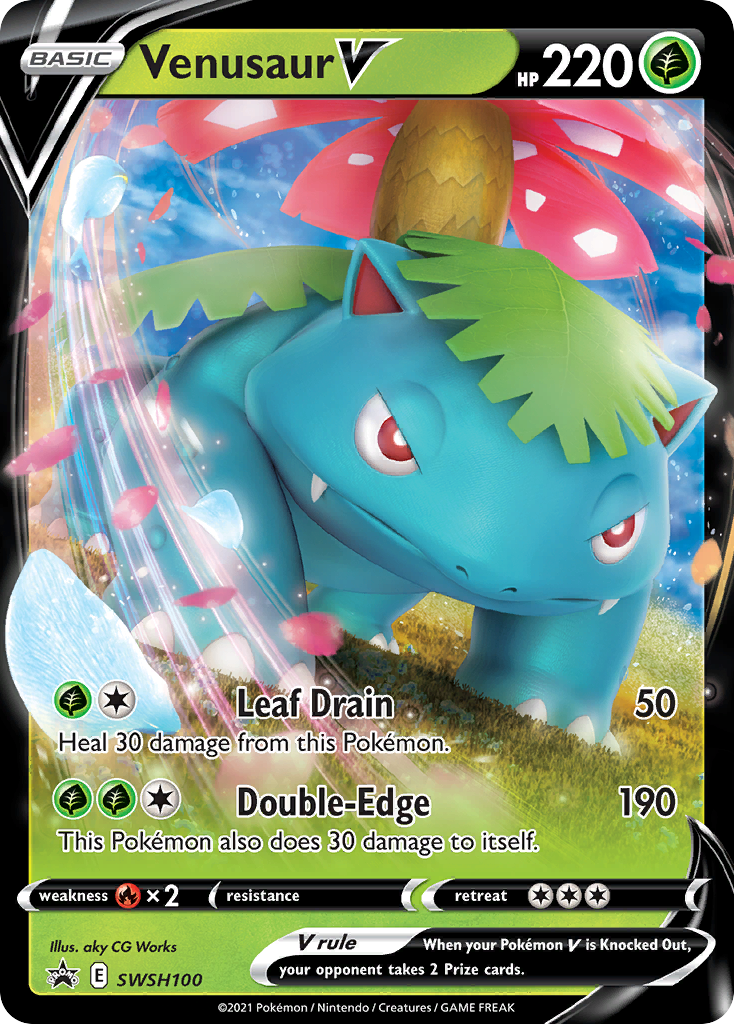 Venusaur V (SWSH100) [Sword & Shield: Black Star Promos] | Galactic Gamez