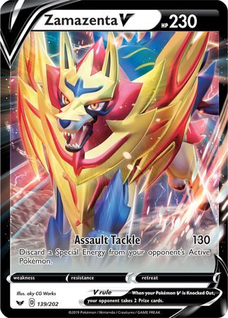 Zamazenta V (139/202) (Jumbo Card) [Sword & Shield: Base Set] | Galactic Gamez