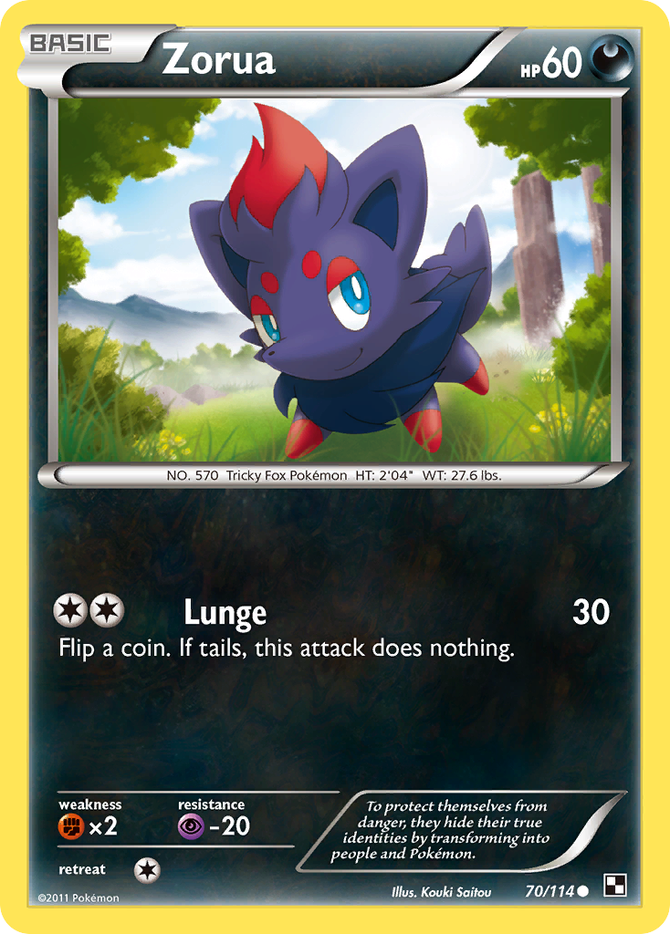 Zorua (70/114) [Black & White: Base Set] | Galactic Gamez