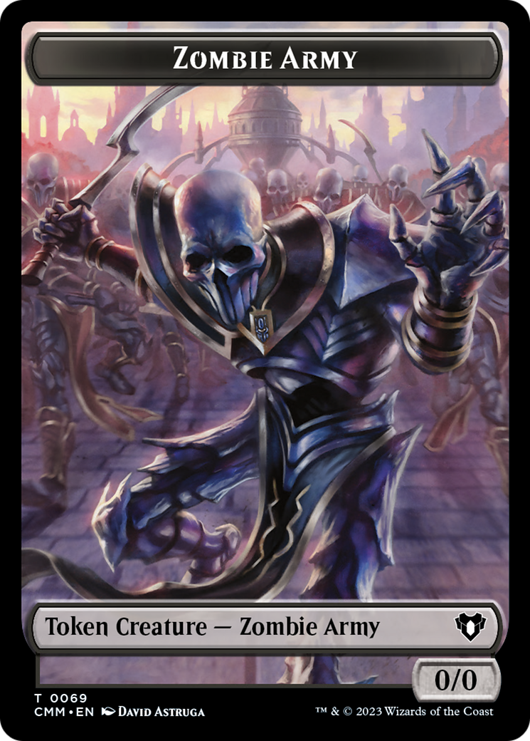 Human Warrior // Zombie Army Double-Sided Token [Commander Masters Tokens] | Galactic Gamez