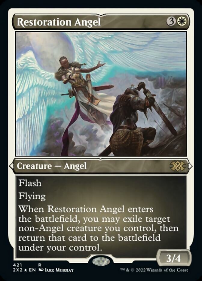 Restoration Angel (Foil Etched) [Double Masters 2022] | Galactic Gamez